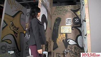 Woman And Young Woman Sucking Big Cock In Public Toilet