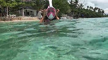 Teen Solo Babe Teases With Massive Toy By Poolside