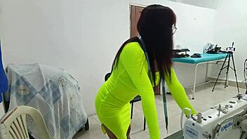 Whore Gets Groped At Work In Sexy Uniform And Lingerie!