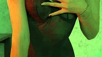 petite brunette tries on lingerie