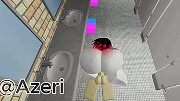 Casual-Narrative Me follo a mi amiga with big ass and monster cock in public bathroom for outdoor prostitute cum action in roblox 2.