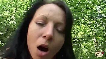 gf and bf get horny on the beach so they fuck outdoors with cum in mouth