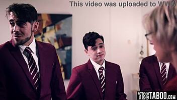 Horny Students Gangbang Huge Tits BBW Mature Teacher in Classroom Banging