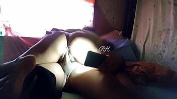 Asian girl caught me jerking and begged for creampie in her wet pussy