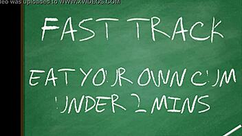 Goddess Lana Commands Fast Cum Eating In Gay Session With Quick Swallowing Action