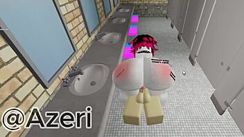 Casual-Narrative Me follo a mi amiga with big ass and monster cock in public bathroom for outdoor prostitute cum action in roblox 2.
