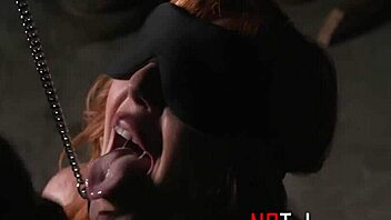 BOUND redhead SUBMITS to intense HARDCORE domination and ROUGH breeding on the BED