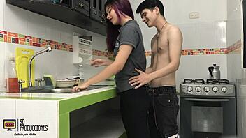 That big pussy on this girl is amazing, love fucking her in the kitchen when we're alone