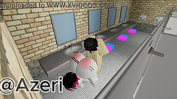 Casual-Narrative Me follo a mi amiga with big ass and monster cock in public bathroom for outdoor prostitute cum action in roblox 2.