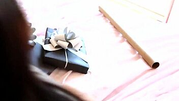 During Christmas, a busty mature woman explores her first sensual encounter with another lady through gentle touches.