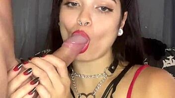 beautiful brunette from new zealand gives a deep sloppy blowjob