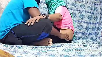 The Indian guy and girl got together in the room for some intimate time.