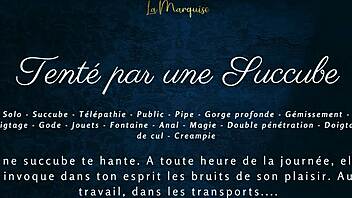 Enticing solo orgasm unfolds as a French woman indulges in sensual anal masturbation outdoors with dirty talk.