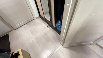 The stepson casually caught his stepmother playing with a fuck doll in a close-up Russian homemade scene with talk and creampie.