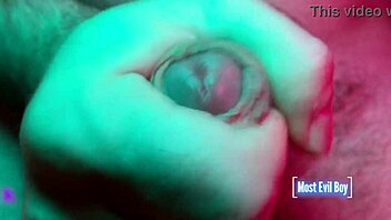Frontal Cumshot From Close-Up Handjob Masturbation With Monster Cock
