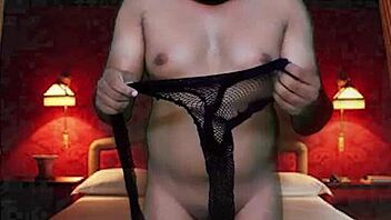 Check out this try-on haul in full body stocking from naked with blue masquerade mask collared in sexy room