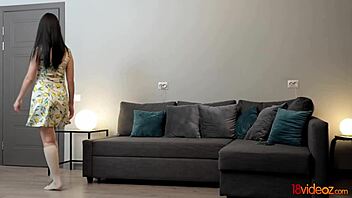 18videoz - Slim Brunette Milena Briz Fucks Doggystyle With Intense Cumshot Swallow