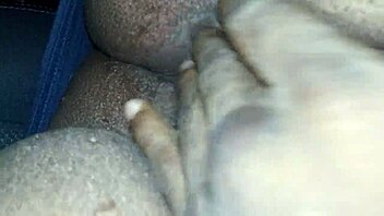 sucking & fingering ebony mature wifes pussy at the rest stop outdoors