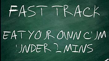 Goddess Lana Commands Fast Cum Eating In Gay Session With Quick Swallowing Action