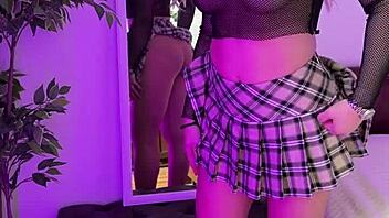 hot milf tearing her tights in sexy lingerie and heels