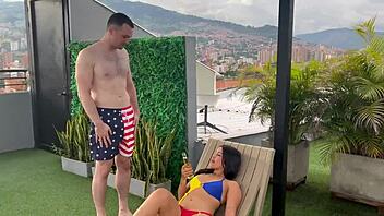 Oh my god, this gorgeous Latina hotwife cheats raw on husband with waiter for massive creampie!