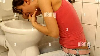 hey, check out this girl puking in the bathroom