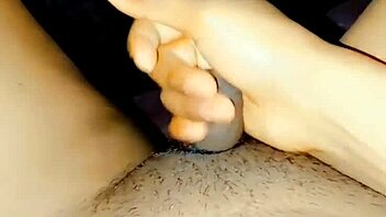 the shemale focused on small clitty play during the jerk off instructions session