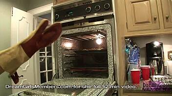 Naked Kitchen Fun With Raquel's Big Tits