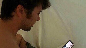 stepmom assists stepson with release in the bathroom for a natural homemade moment