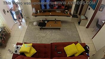 hot wife thay ksada gets recognized by the delivery man and lets him suck her big natural tits on the living room sofa with english subtitles teaser