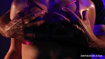 Raw and tender massage turns into passionate anal licking with oiled up milf in lingerie 😏🍑.