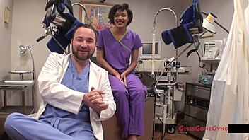 Patient Jackies Banes Undergoes Yearly Gyno Exam by Nurse Lilith Rose on Hidden Camera