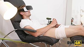 Ever wondered what happens when a girl catches a guy jerking to VR porn and offers rimming instead?