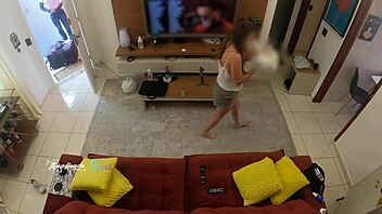 hot wife thay ksada gets recognized by the delivery man and lets him suck her big natural tits on the living room sofa with english subtitles teaser