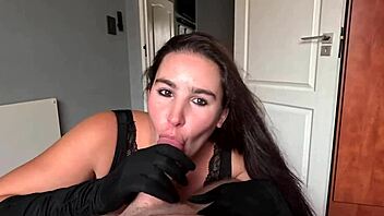 Ever tried a POV handjob and blowjob with satin gloves leading to cumshot?