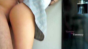 i totally destroyed my little mexican student with long hair in uniform for some extra points on her grade - homemade