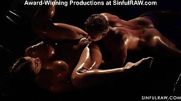 Raw and tender massage turns into passionate anal licking with oiled up milf in lingerie 😏🍑.