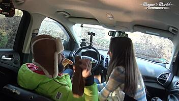 what happens behind the scenes when lili charmelle stops the car for intense riding and creampie fun