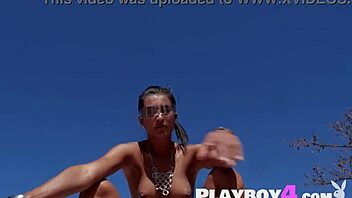 i adore how this bubble butt latina milf poses outdoors in lingerie for playboy striptease