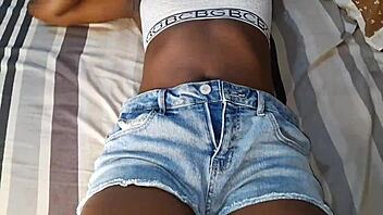 Impressive brunette latina chick touches herself sensually so her husband can fuck her ebony big ass with monster cock leading to creampie