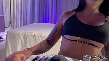 Brunette Tattoo Babe Rides Hard Outdoors With Facial Cumshot Finish