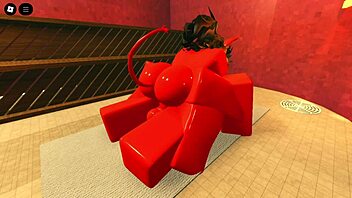 demon girl tempts with her slick oiled curves in steamy sauna session roblox