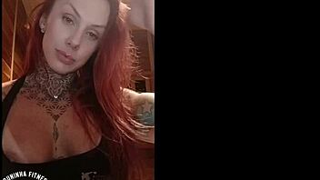 sexy redhead brazilian teases fans online with her big natural tits yet hides brunette side