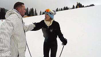 Enticing Ski Vixen Kitana Lure Reunites with Past Lover for Steamy DP Threesome