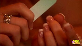 Brunette And Blonde Girlfriends Feel Intense Emotions Kissing On Bed Leading To Passionate Lesbian Sex With Licking