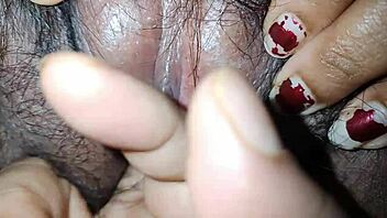 Desi Bhabi Gently Cleans Her Hairy Pussy Area