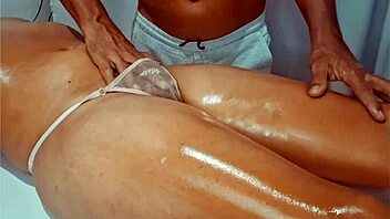 A relaxing massage from a friend leads to an expected playful conclusion.