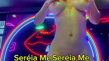 Massive Brazilian tits oiled up with huge nipples