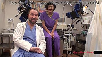 Patient Jackies Banes Undergoes Yearly Gyno Exam by Nurse Lilith Rose on Hidden Camera
