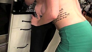 lesbians nikki hearts and her friend are two sluts with tattooed skin and red hair who fuck gently